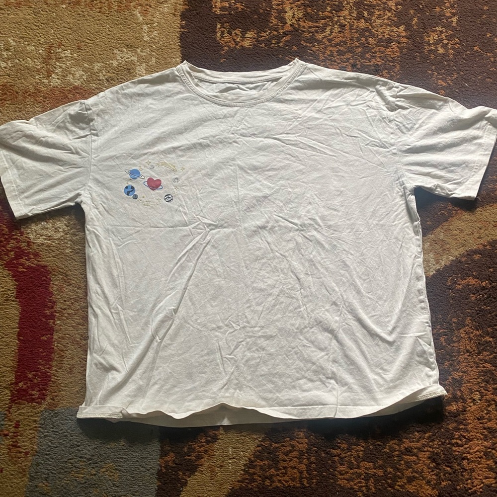 Tan shirt with space design